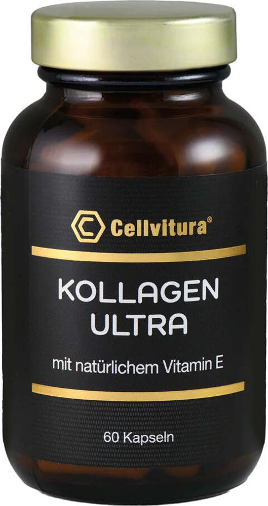Cellvitura Kollagen Ultra – Premium Kollagen Kapseln mit Coenzym Q10, Vitamin C + E & Hyaluron – Collagen Präparat für Haut & Gelenke – 60 ...