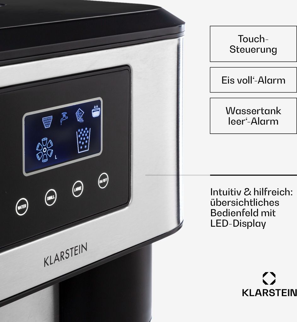 Klarstein Eiswürfelmaschine Klein, 1,8L Eiswürfelbereiter, Produktbild 4