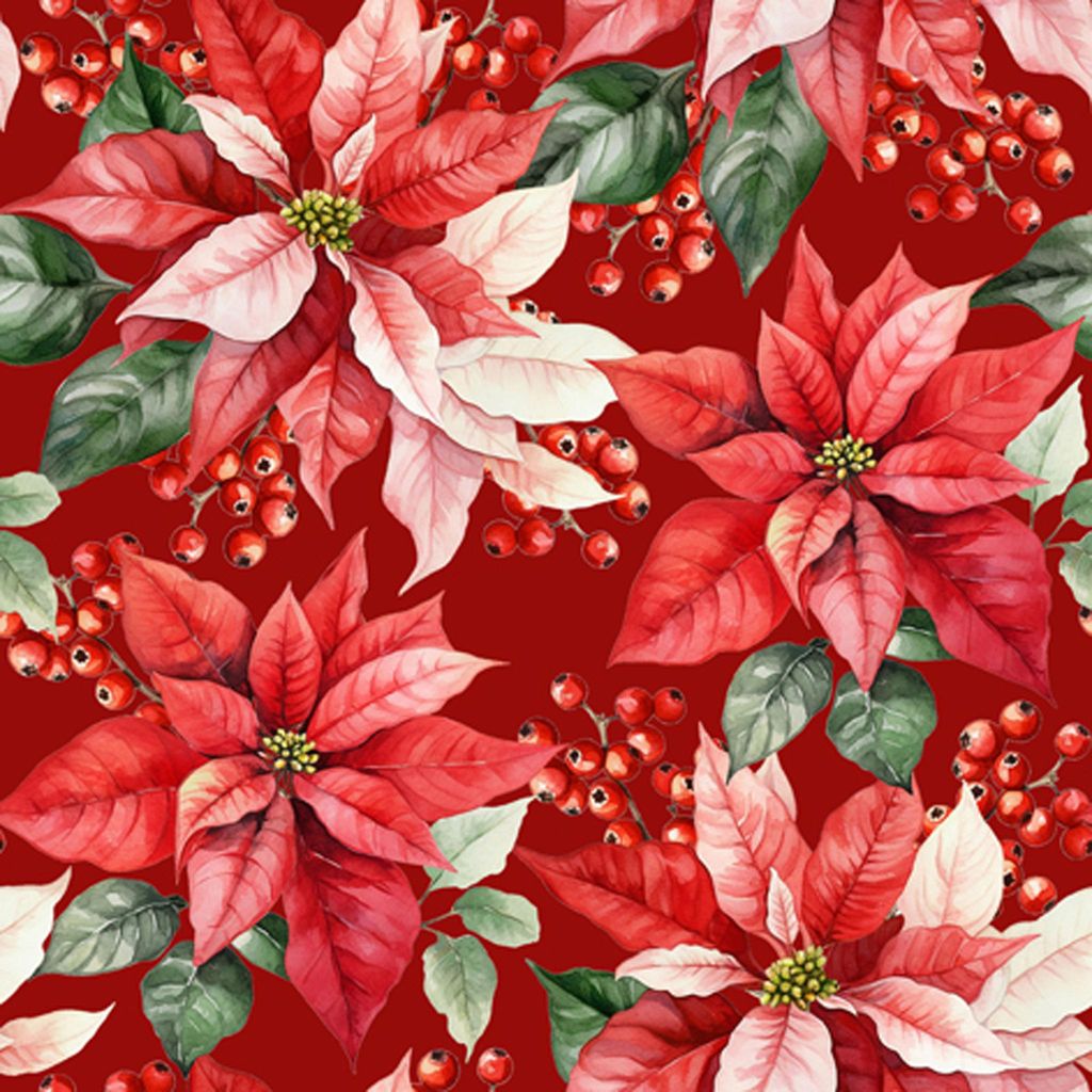 Servietten Papier 33x33cm 3-lagig Weihnachtsstern Blume Motiv 20 Stück