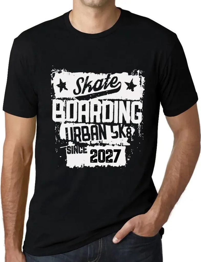 Herren Grafik T-Shirt Urbanes Skateboard seit 2027 – Urban Skateboard Since 2027 – Öko-Verantwortlich Vintage Jahrgang Kurzarm Lustige Druck