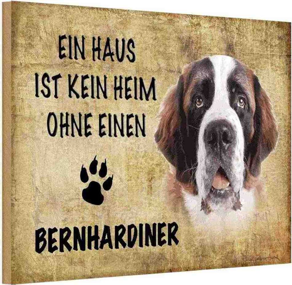 vianmo Holzschild 20x30 cm Bernhardiner Hund ohne kein Heim