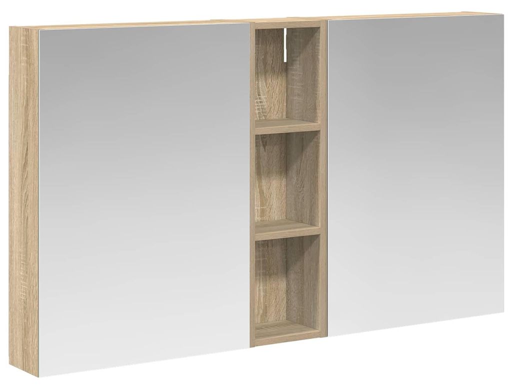 vidaXL Badezimmerschrank-Set 3 pcs 120 x 14,5 x 70 cm Holzwerkstoff