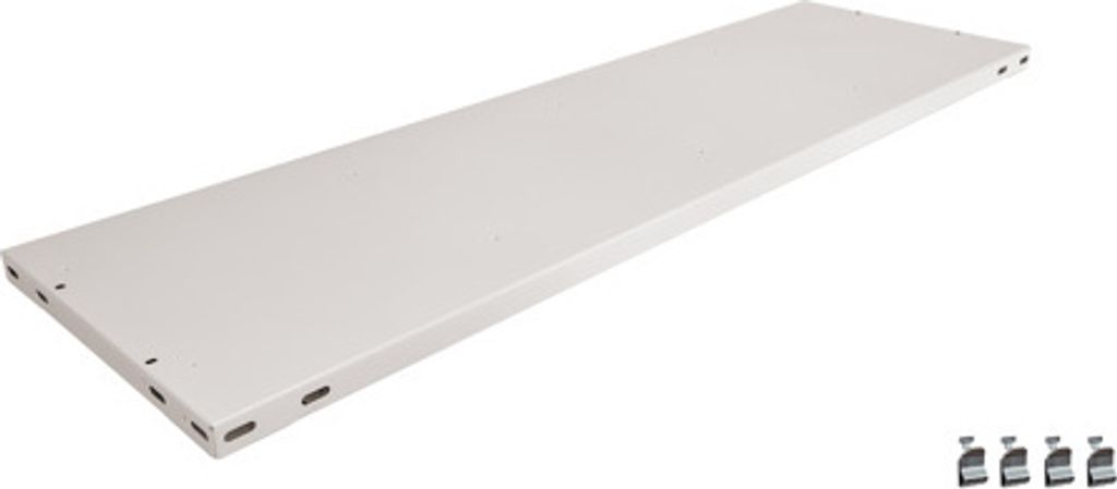 Fachboden ohne Anschlagleiste für Schulte Büro-Fachbodenregal MULTIplus85 Stecksystem | Fachlast 85kg | BxT 100x30cm | Lichtgrau