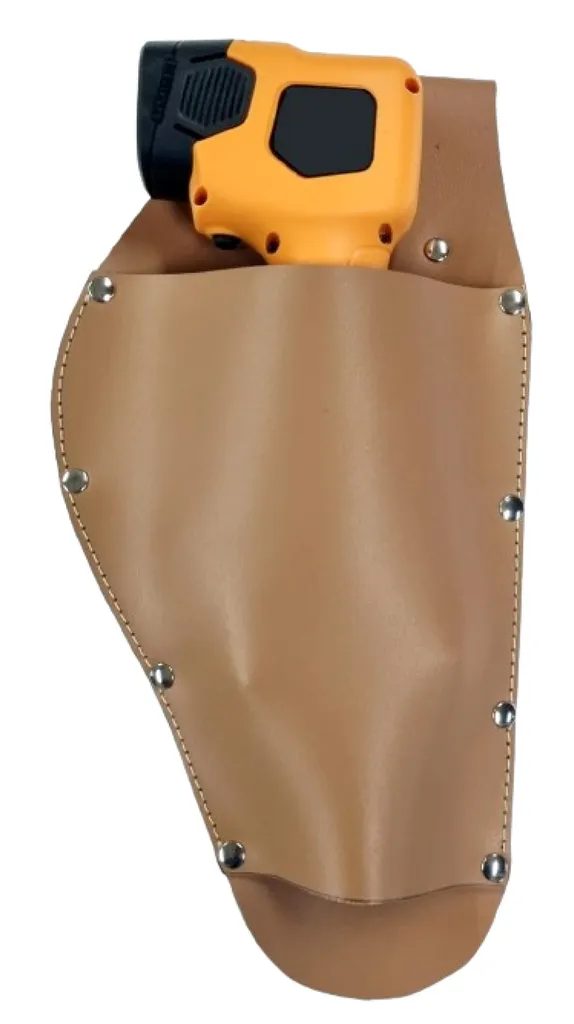 Porte-sécateur électrique en cuir véritable marron - Étui de ceinture