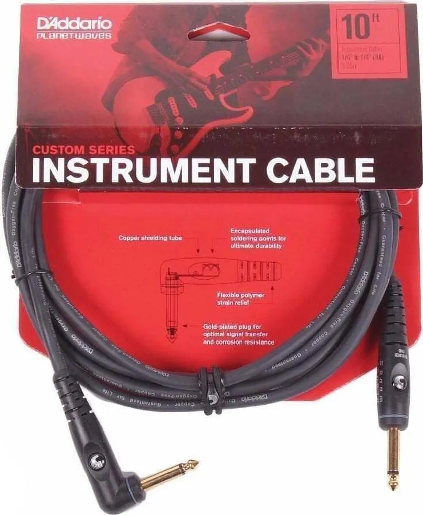 Câble Instrument Jack pour Guitare Électrique 3m Droit et Coudé Pro