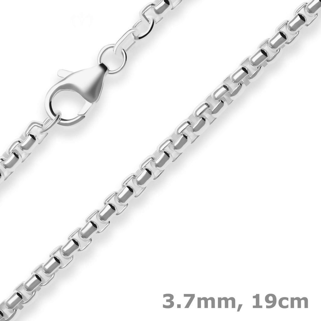 3,7mm Armband Veneziakette rund Silberarmband Armschmuck aus 925 Silber 19cm