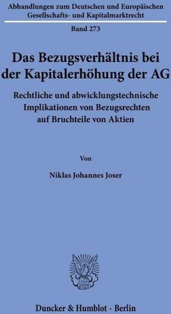 Das Bezugsverhältnis bei der Kapitalerhöhung der AG