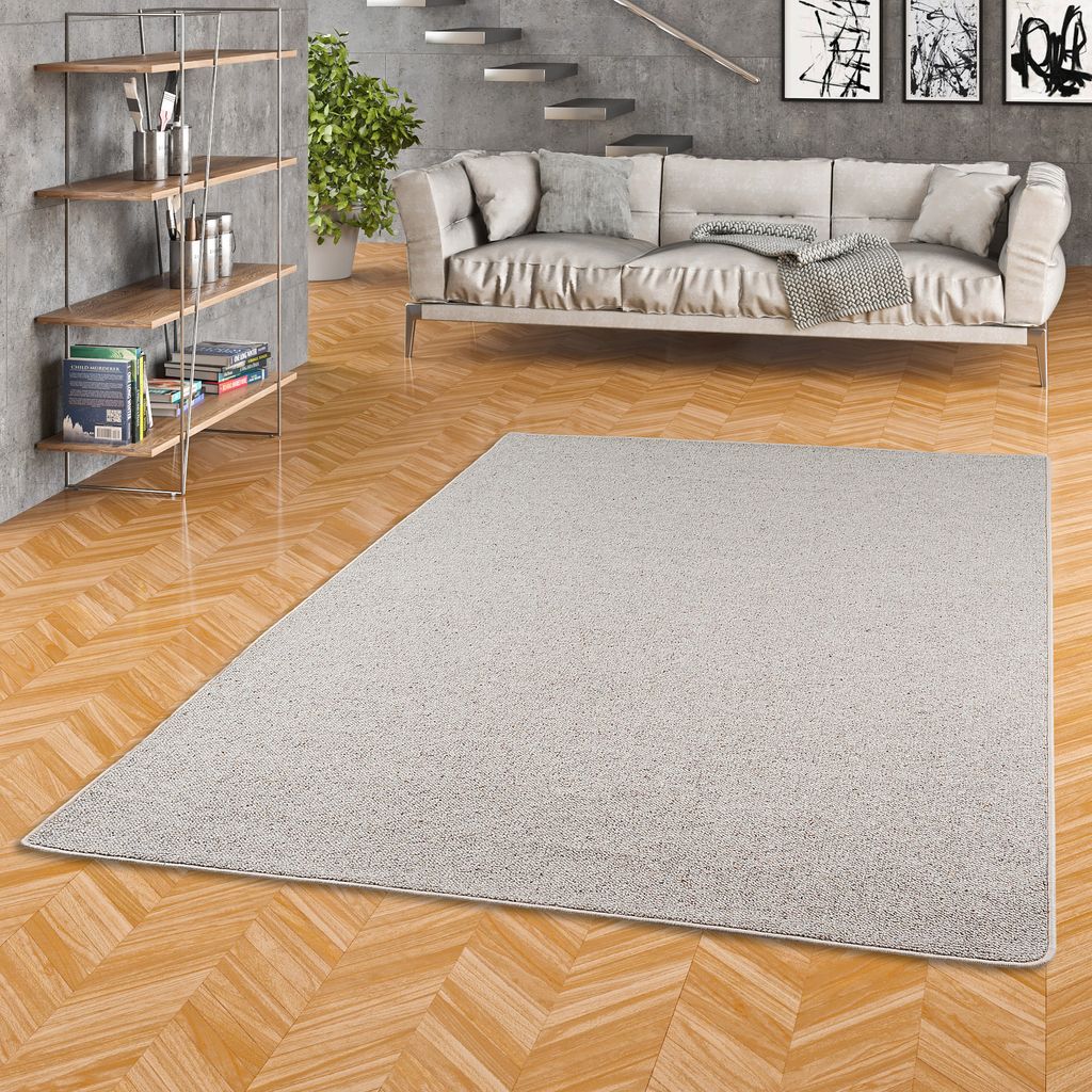 Natur Teppich Wolle Berber Grau Meliert, Größe:240x240 cm