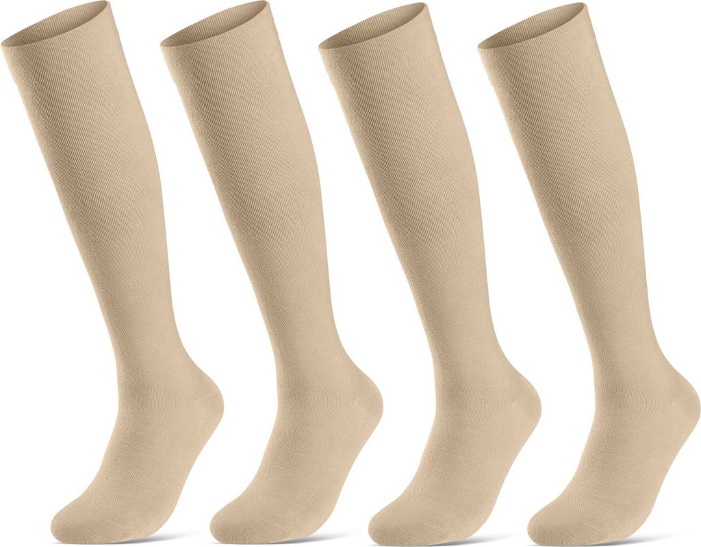 2 I 4 Paar Stützstrümpfe Reisestrümpfe Kompressionsstrümpfe Damen & Herren Stützkniestrümpfe 41900 - 4 Paar Natur 47-50