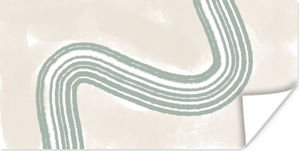 MuchoWow Poster Linie - Abstrakt - Design 40x20 cm - Poster für die Wand - Poster Schlafzimmer