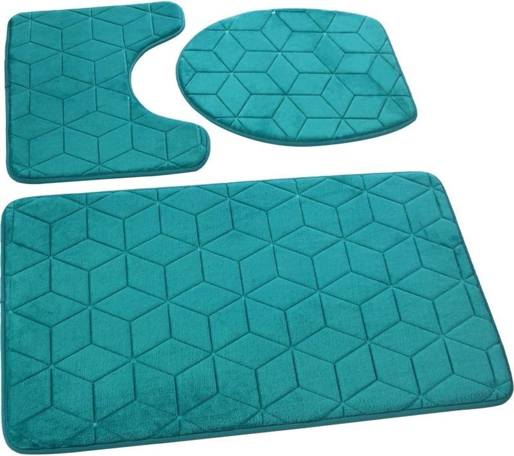 Kúpeľňové predložky Sumba Emerald Green 31 - 3 kusy 3 kusy: Obrázok produktu 