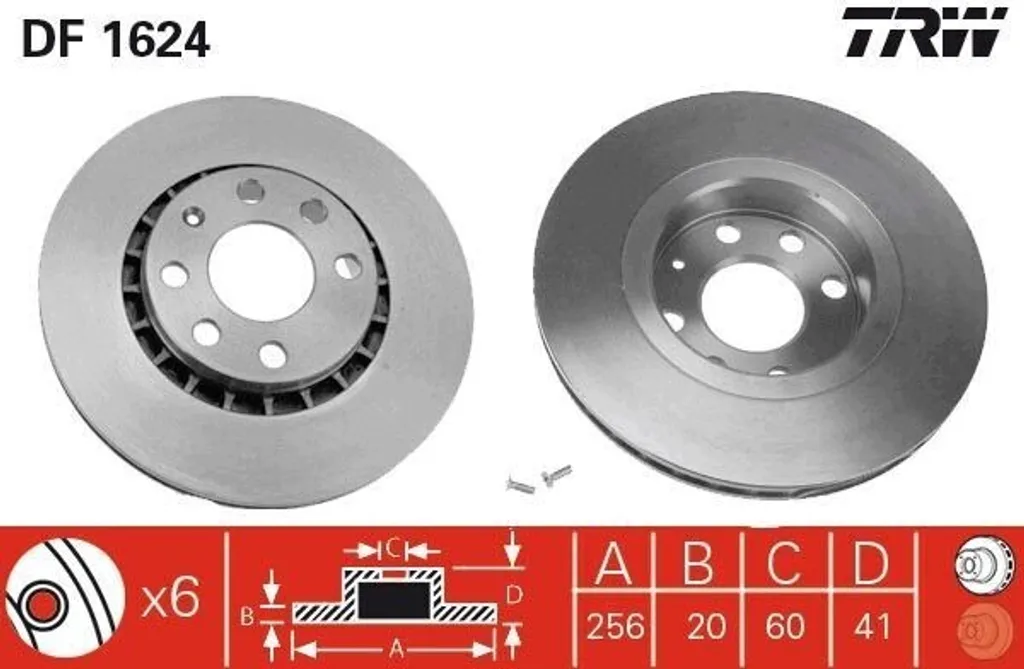 Disque de frein haute performance TRW DF1624 OE 90511128 acier robuste