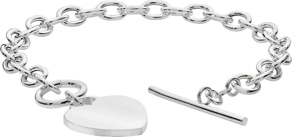 Modisches 925 Sterling Silber (Rhodiniert) Herz Damen - Armband - 19cm*33mm, 14 Gramm; TRS25735