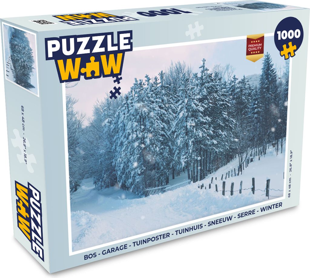 MuchoWow Puzzle 1000 Teile Wald - Schnee - Winter - Erwachsene - Rätsel