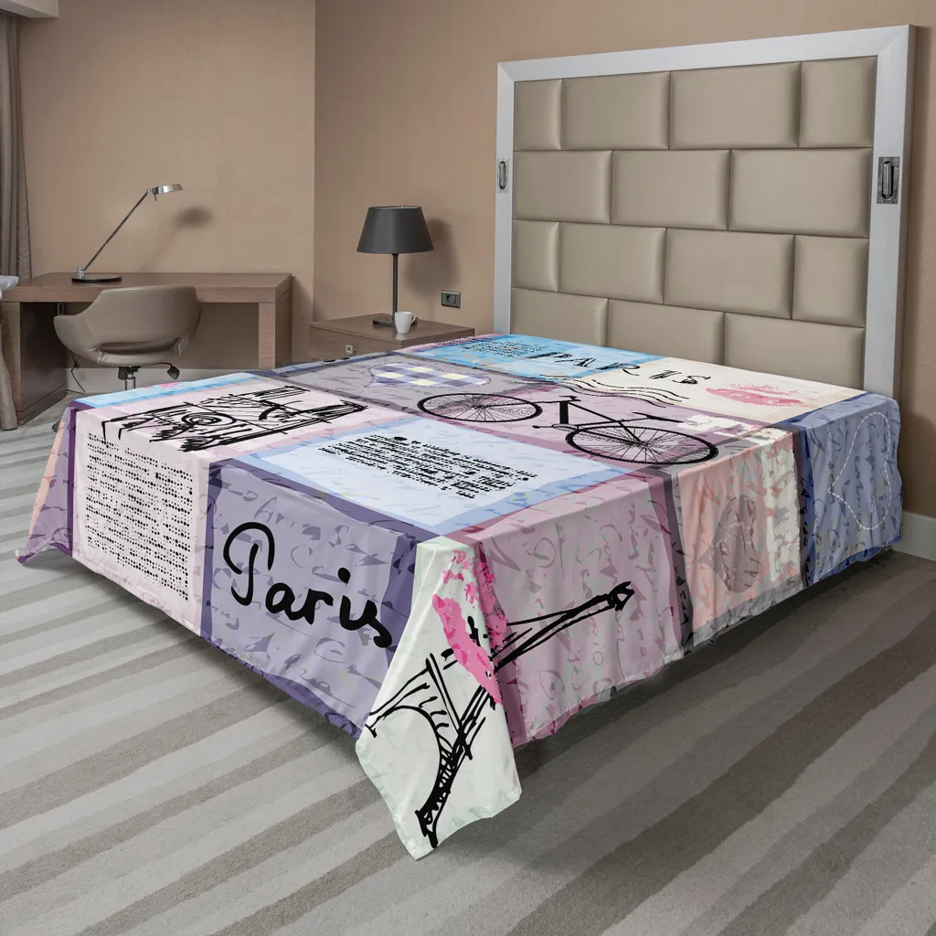 Lenzuolo Artistico Parigi ABAKUHAUS 244x205cm - Tema Retrò Elegante - 1