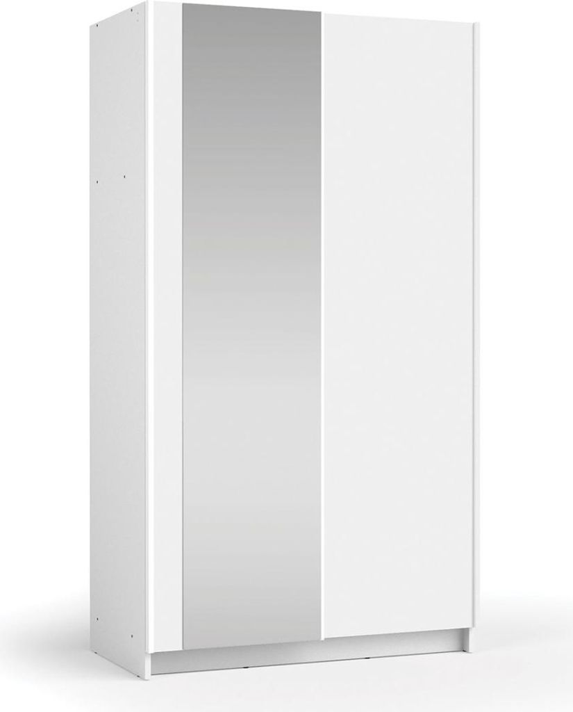 Schrank LYSIA mit 2 Schiebetüren und Spiegel – 100 x 182 x 55 cm – Farbe Weiß