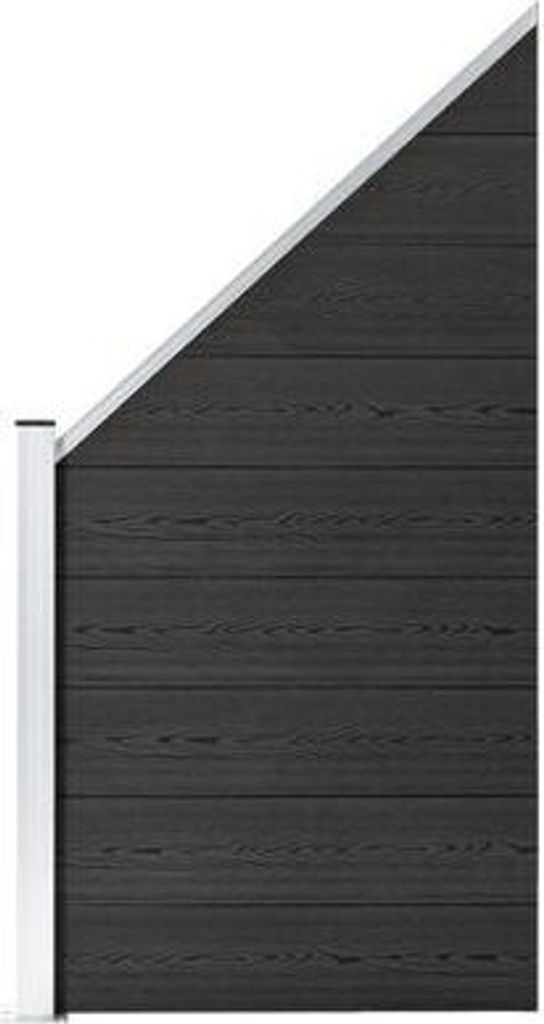 Grau Zaunelement WPC 95x(105-180) cm
