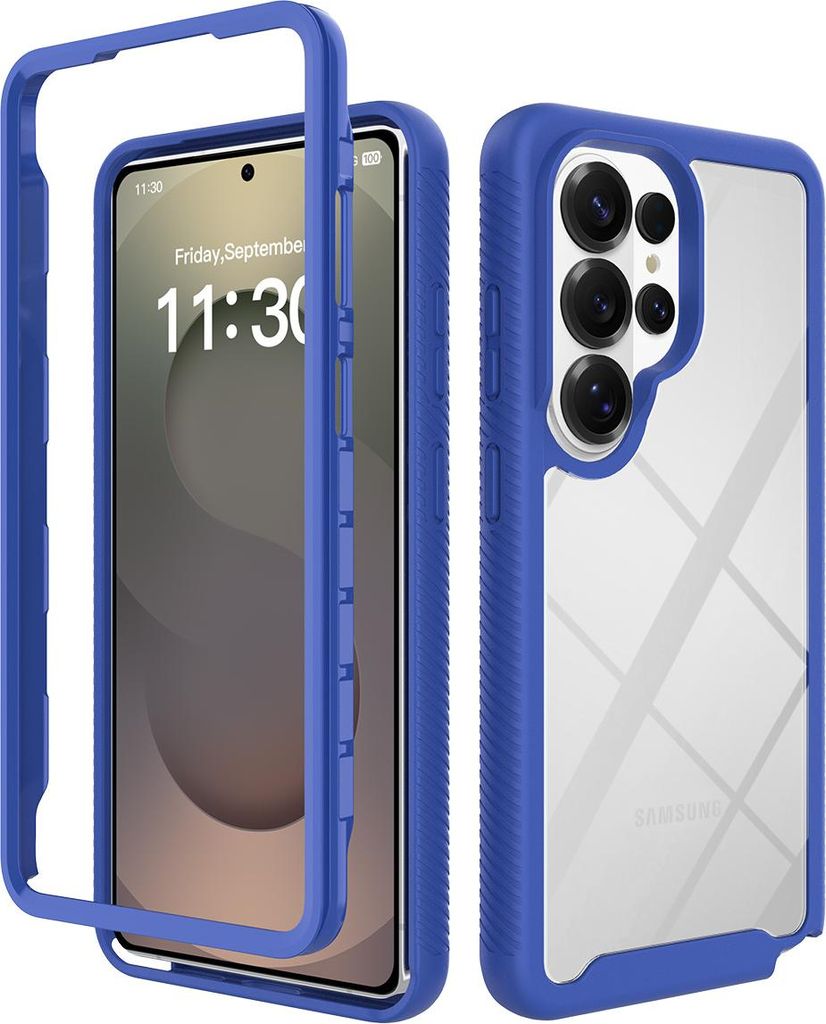 Galaxy S26 Ultra Hülle, Hybrid Transparente Rückseite Robust TPU Bumper Rutschfest Stoßfest Ganzkörper Schutzhülle für Samsung Galaxy S26 Ult...