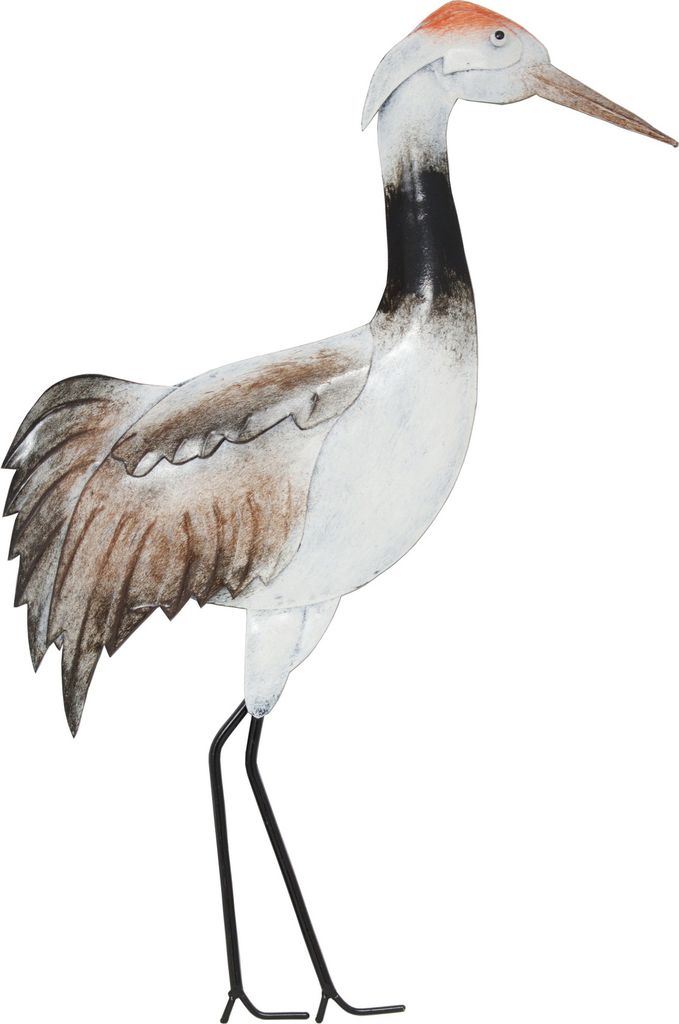Wanddeko Kranich Metall Wandbild Deko Vogel Reiher Bild Figur Skulptur Hänger