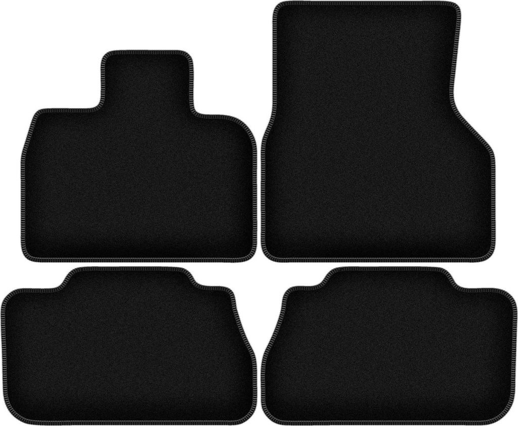 Wielganizator Velours-Autoteppiche – passend für BMW iX I20 (0, Bj. 2021-2022) – schwarz, passgenau, mit Befestigungen set 4 Stk.