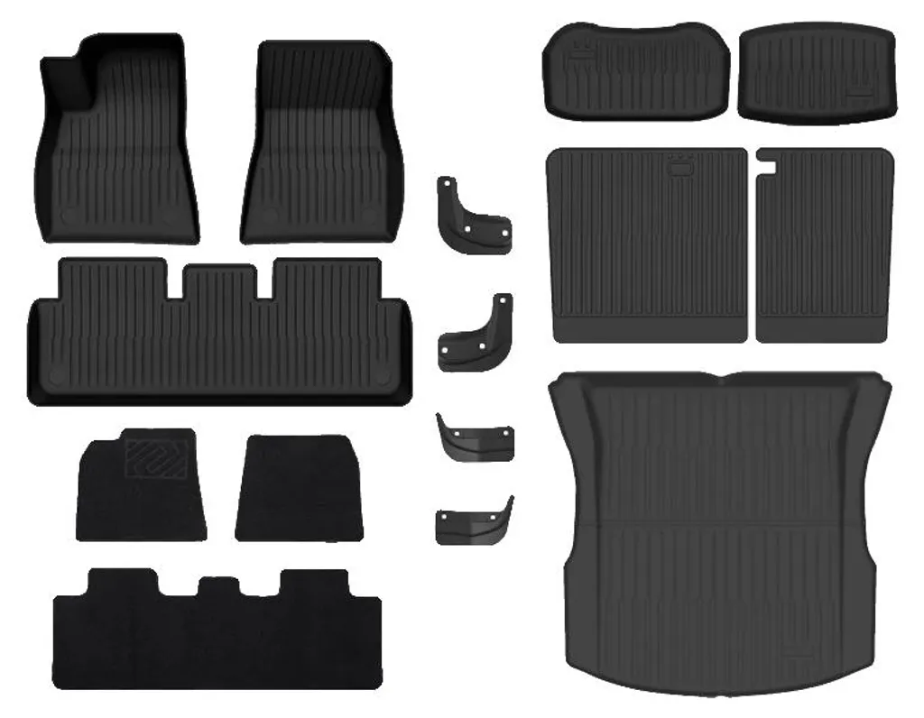 Tapis de sol Tesla Model 3 2023-2025 - Pack 11 pièces avec garde-boue