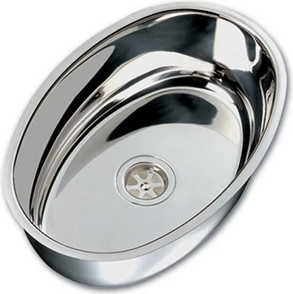 Vasque à encastrer ovale en inox Hollex pour petite cuisine et van