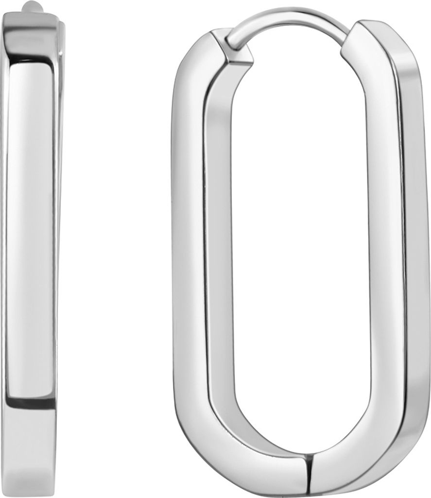 V Creolen Edelstahl 2,5cm Silbergrau 346010053