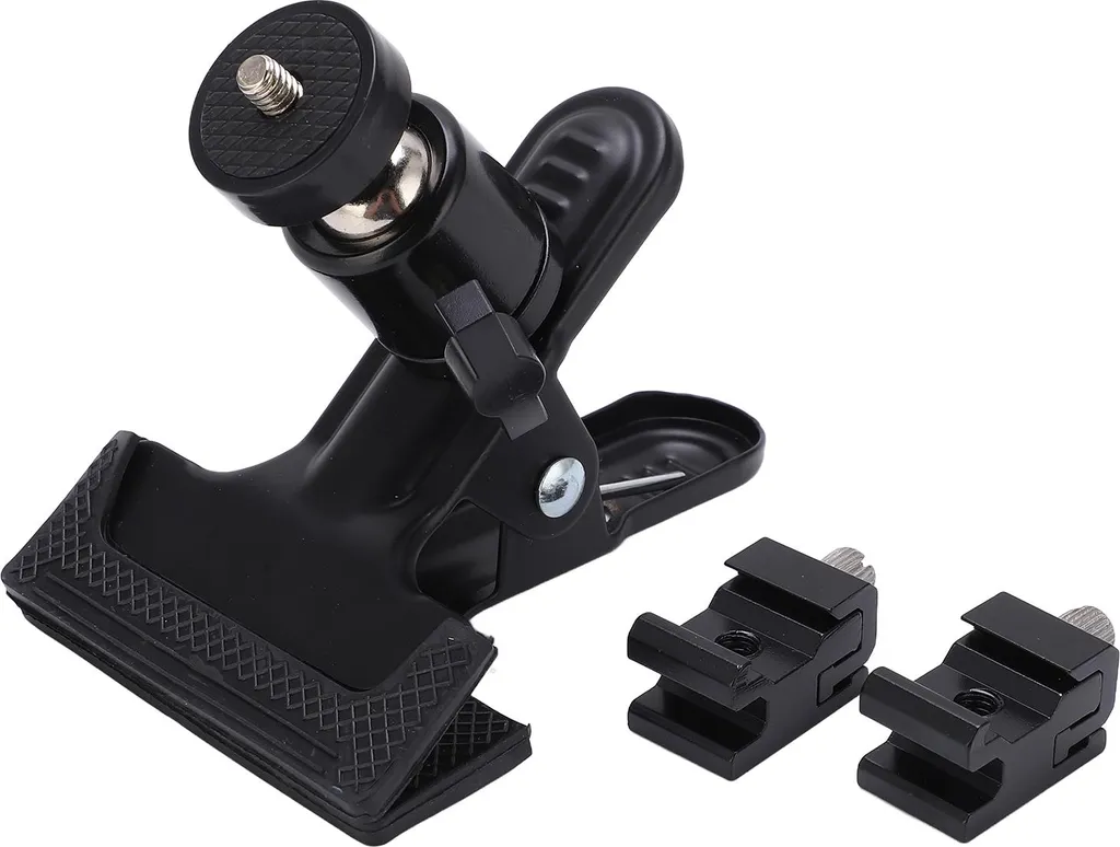 Morsetto clip per fotocamera ruotabile a 360°, supporto riflettore flash con base slitta flash per accessori - 2