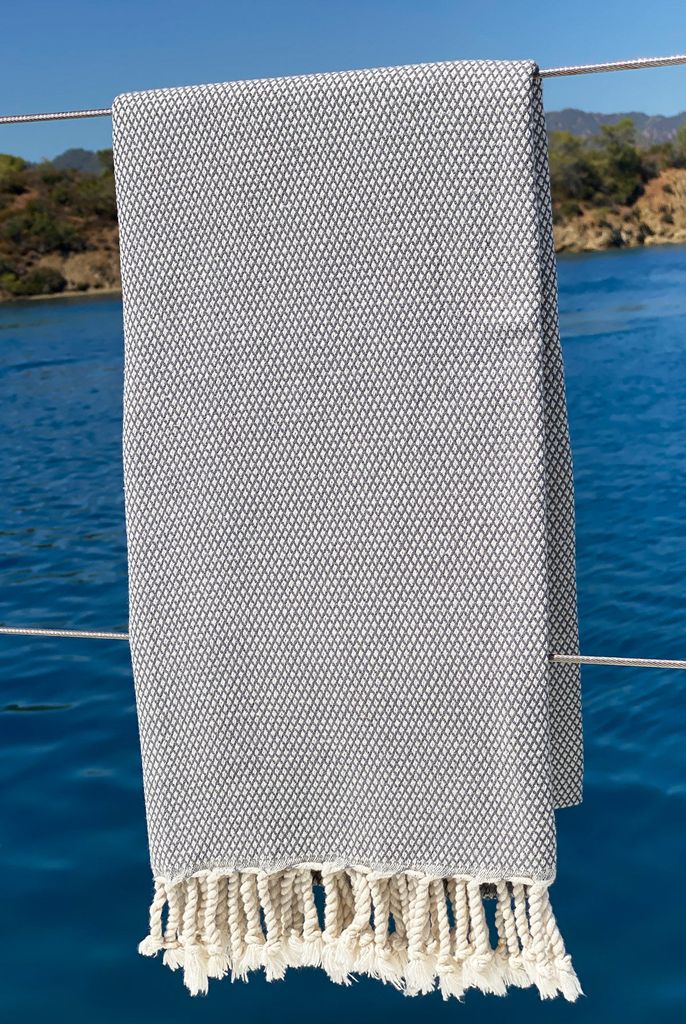 Mijolnir, Likya - Grey, Fouta (Strandtuch), 100% BAUMWOLLE, Grau, 95 x 190 cm