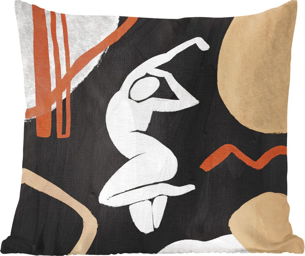 MuchoWow Zierkissen Sofakissen Wohnzimmer Dekokissen 60x60 cm Frau - Figur - Abstrakt - Sitzfläche - Foto Polster