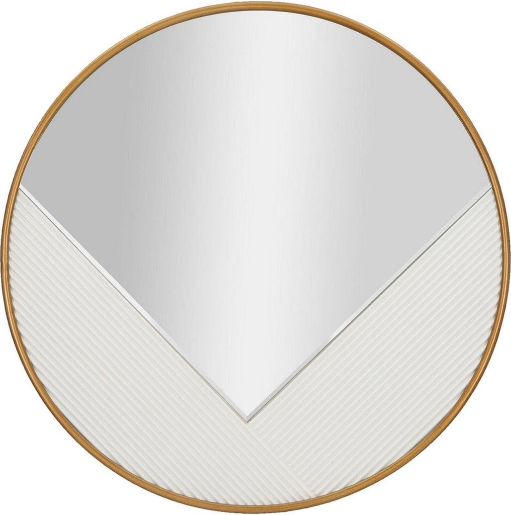 Dmora Spiegel Bondeno 80x80h cm Weiß Rahmenfarbe Gold