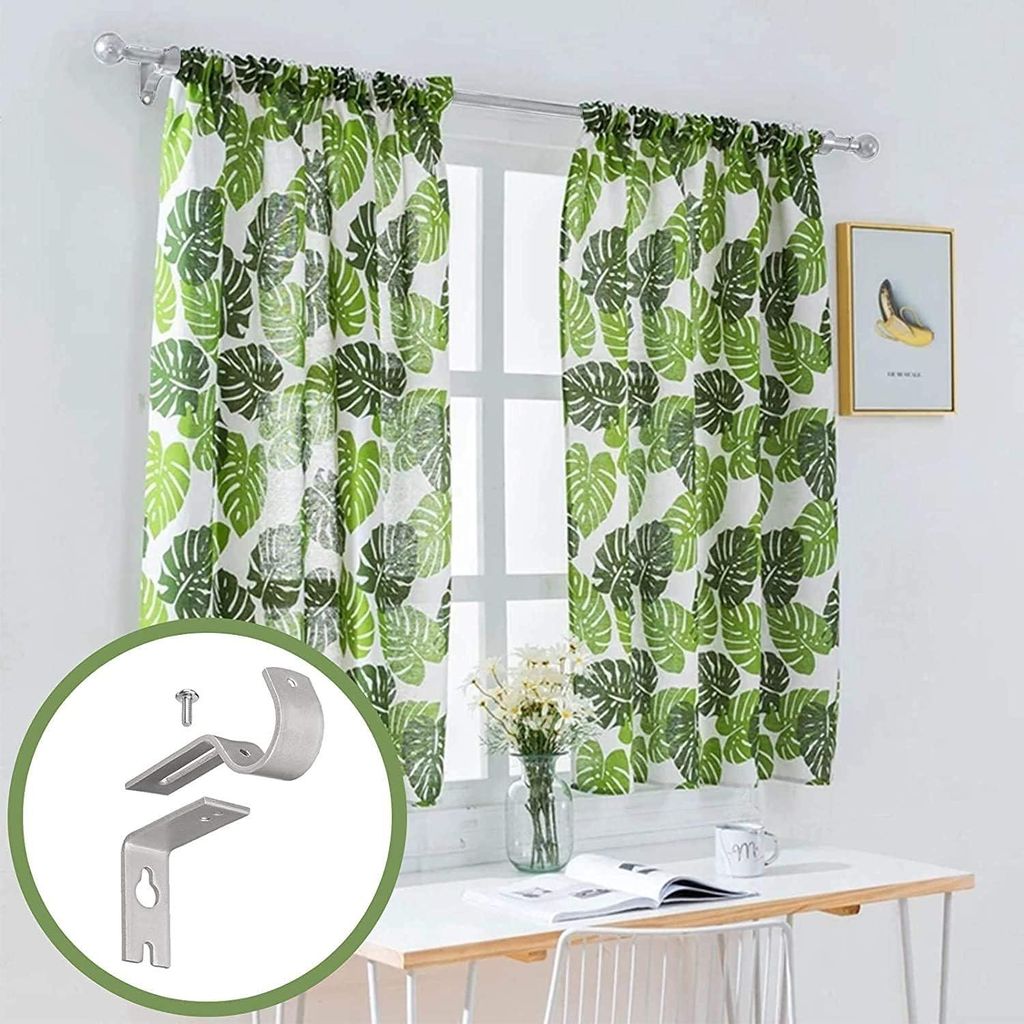 Einfache einziehbare Duschvorhangstange - verstellbar - 1 Stück - silberfarben - Metall - 76 cm - 221 cm