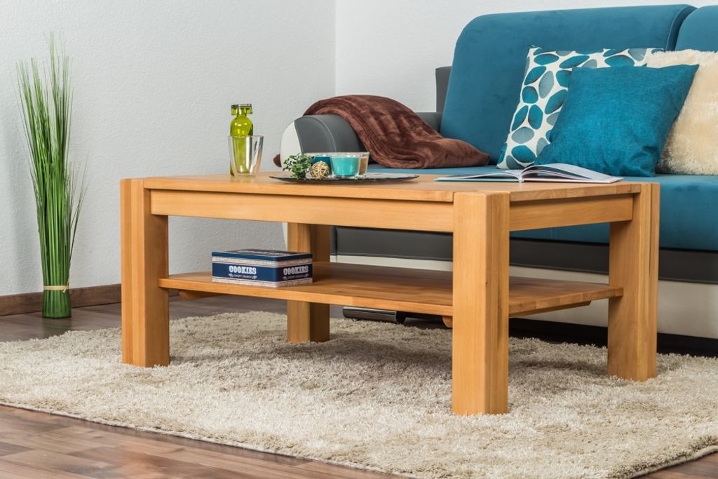 Wohnzimmertisch Buche Massivholz Farbe: Natur 50x105x65 cm