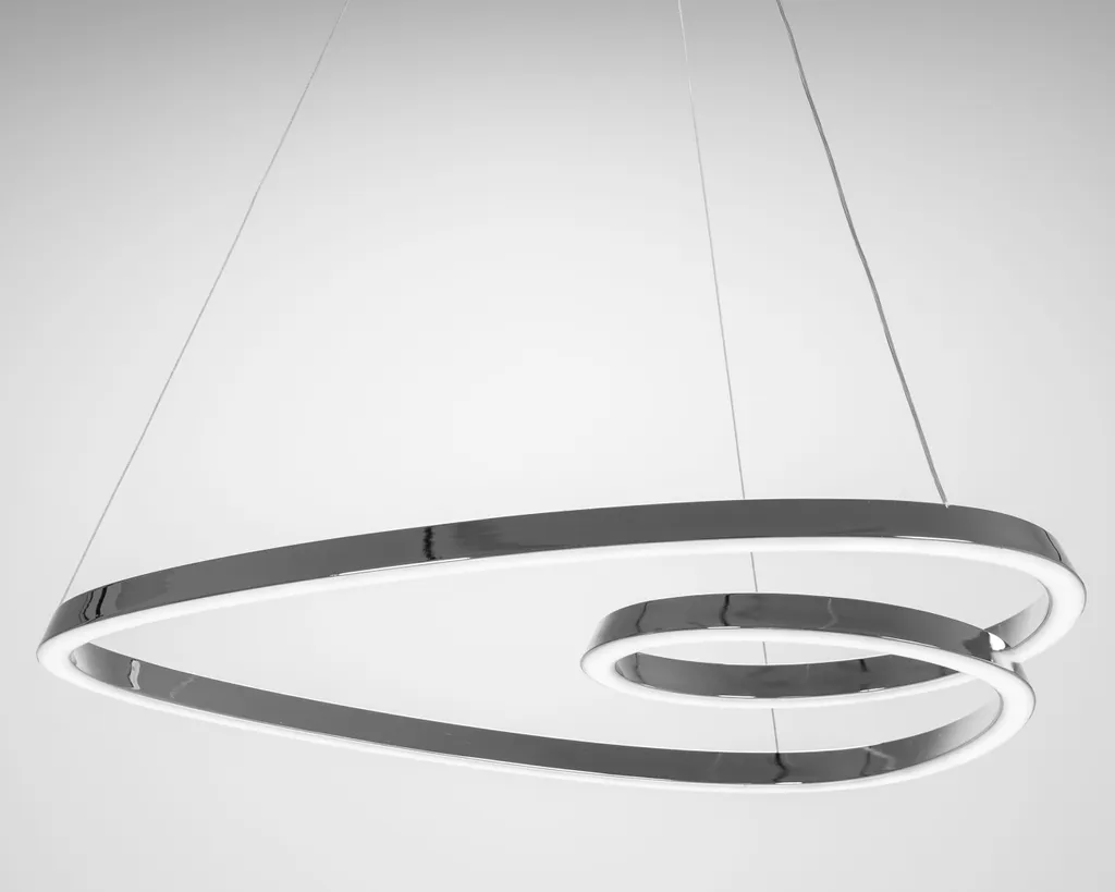 Suspension LED Loop Chrome Idéale pour Table à Manger et Cuisine Moderne