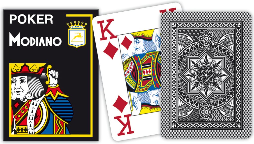 Modiano Pokerkarten Schwarz 100% Plastik 4 Large Index