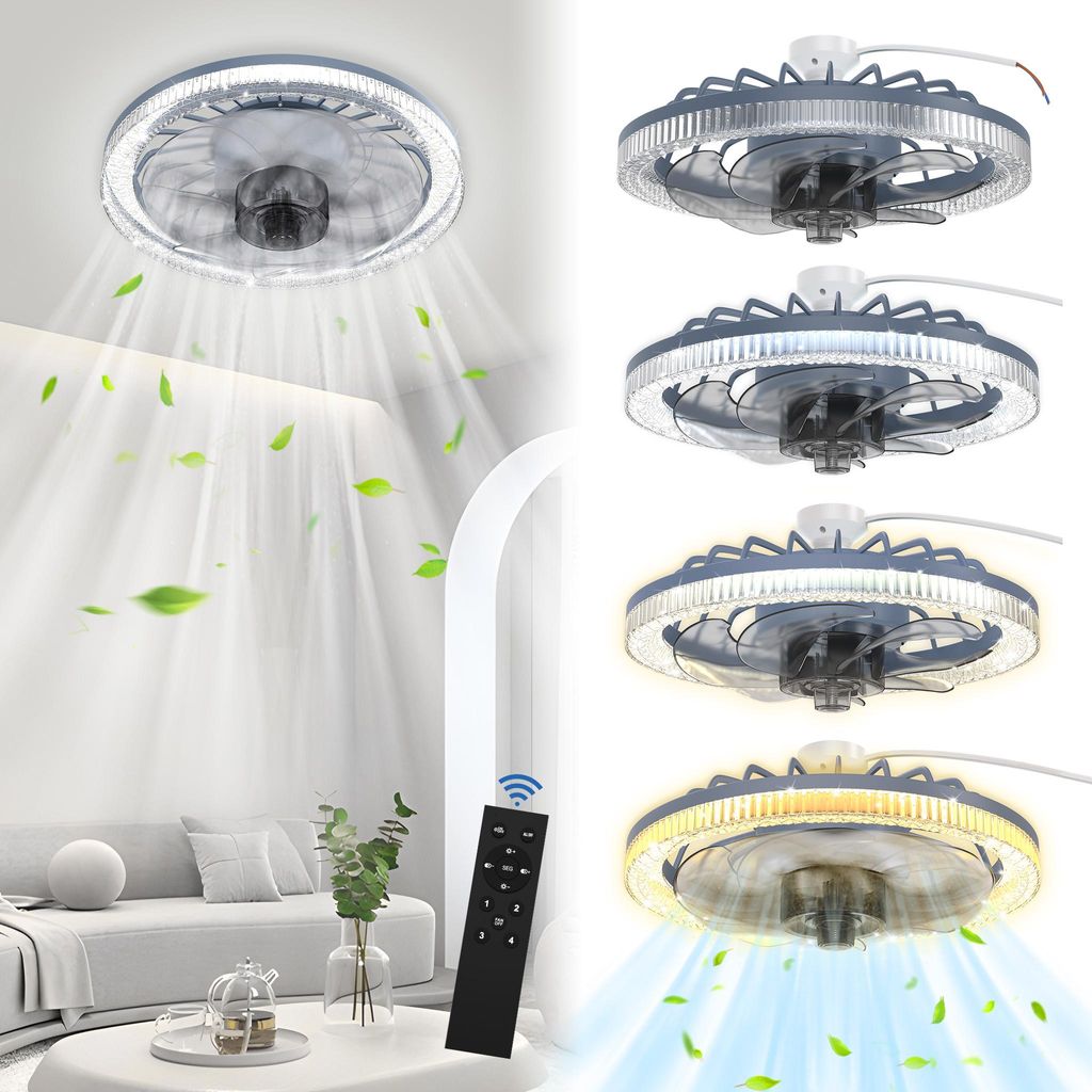 NAIZY Dimmbare Ventilatorlampe, 60W LED Deckenventilator Produktbild 