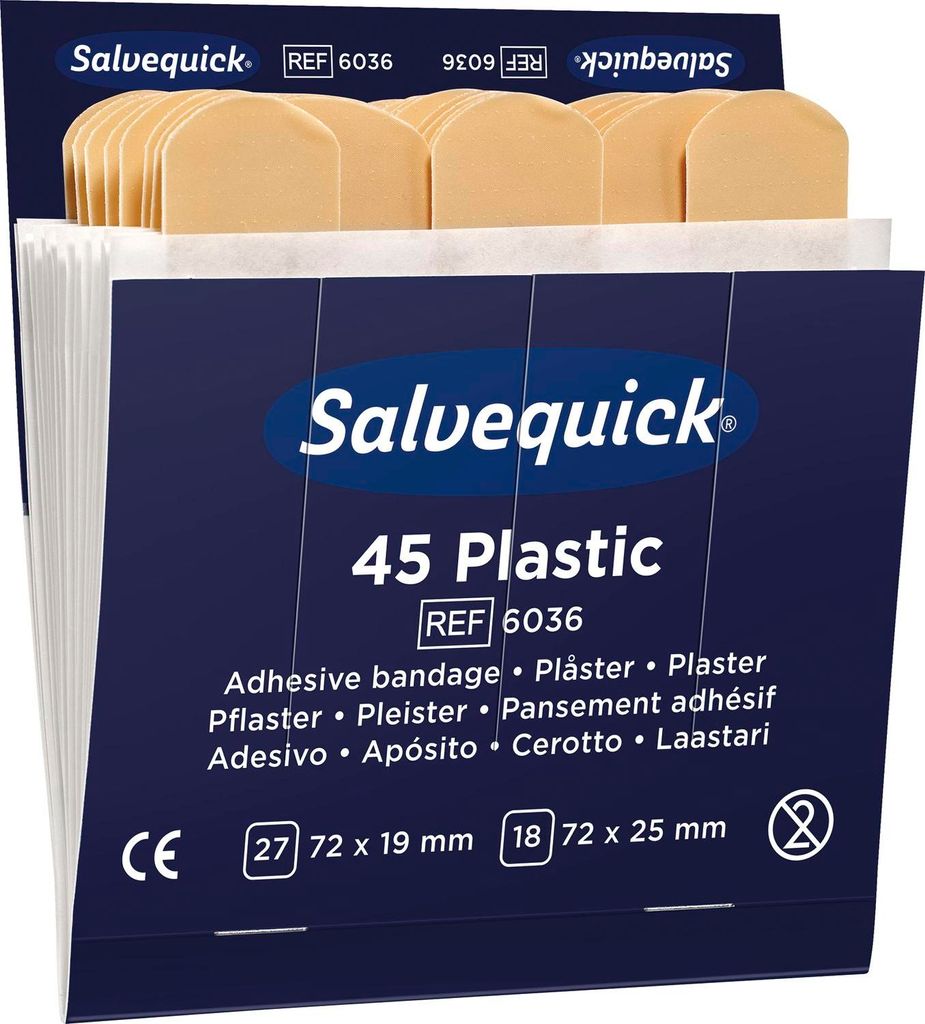 Salvequick Pflasterstrips wasserfest REF6036 (45 Stk. 6 x Produktbild 