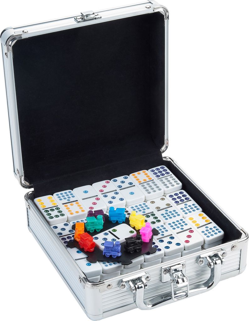 Mexican Train Domino Alu - Box 100 Stück Produktbild 5