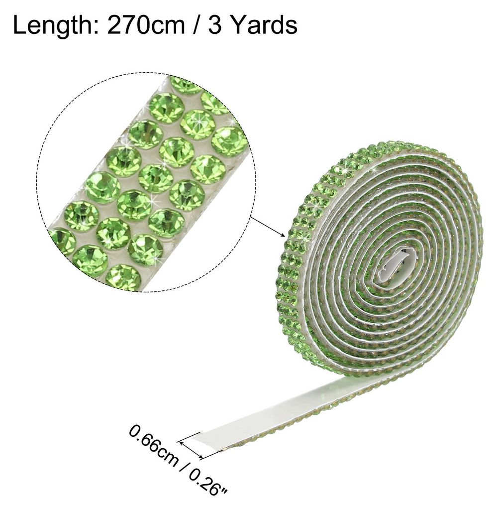 3 Rollen 0,3 Zoll 3 Yards selbstklebendes Kristall Strassband fš¹r Kunst- und Handwerksprojekte, Hochzeitstorten, Geburtstagsdekorationen Hellgr...