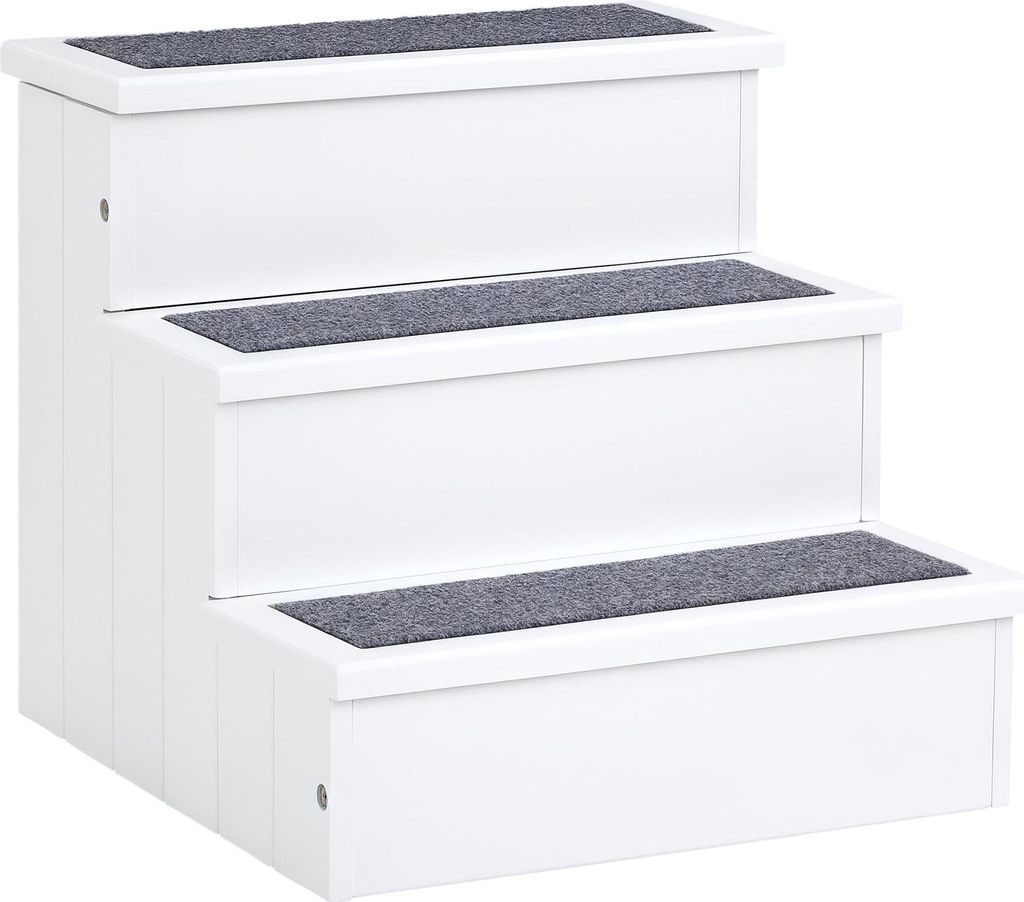 Hundetreppe 3 Stufen 38 cm Hoch Haustiertreppe für kleine bis mittelgroße Hunde Katzentreppe Hunderampe Einstiegshilfe für Bett, Sofa