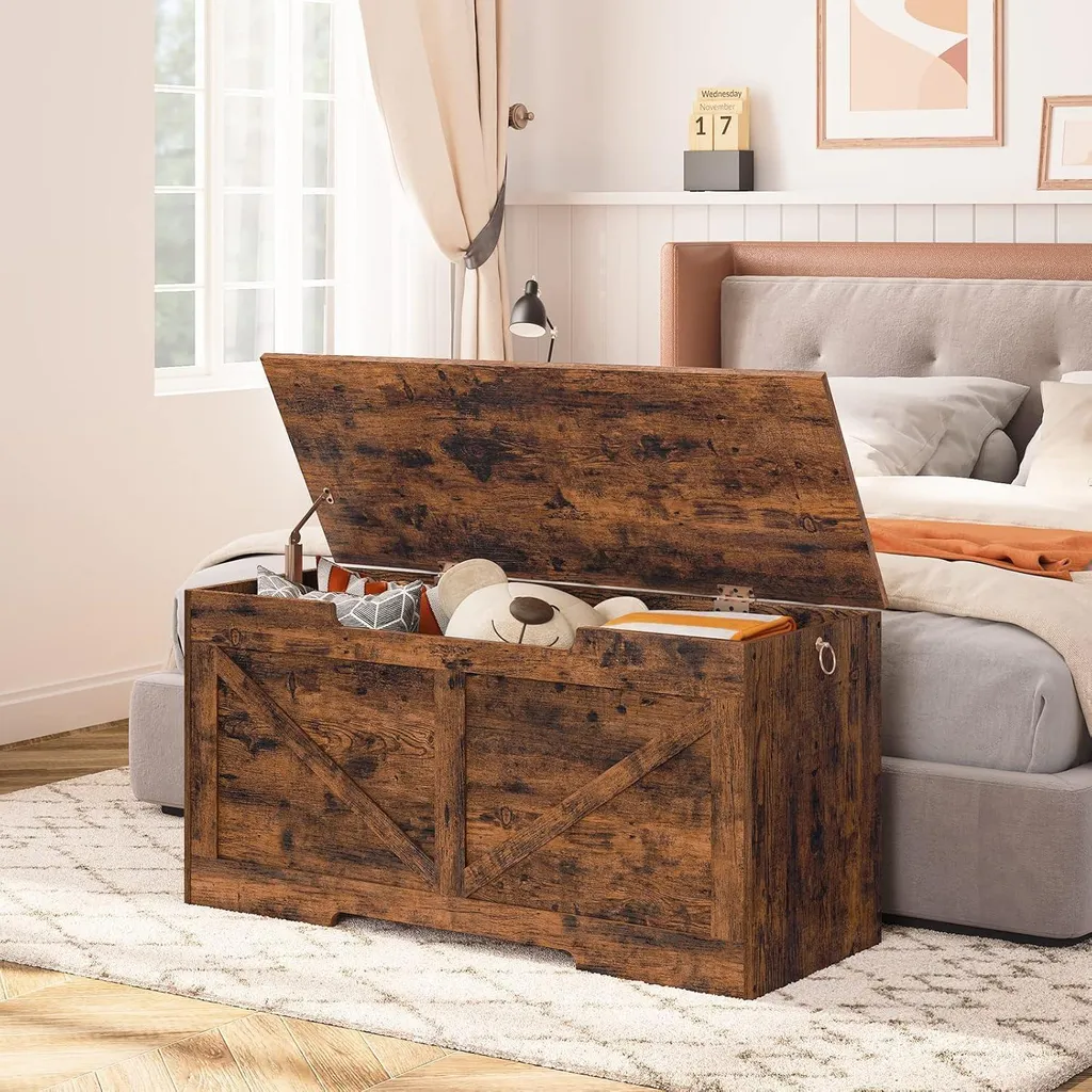 Banc à Chaussures et Coffre de Rangement pour Entrée Brun Foncé 100cm - 5
