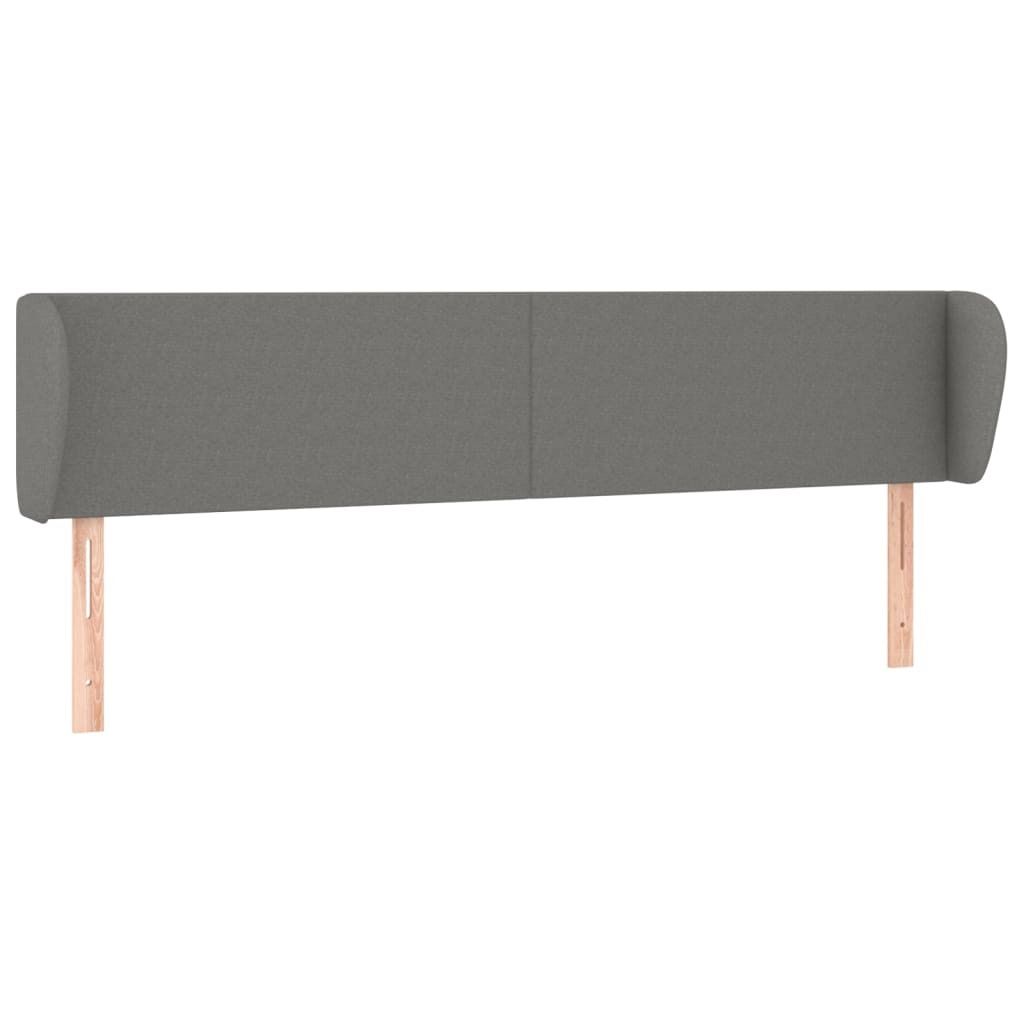 vidaXL Kopfteil mit Ohren Dunkelgrau 183x23x78/88 cm Stoff