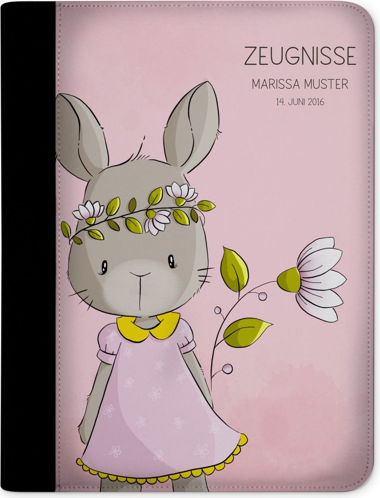 Zeugnismappe, Dokumentenmappe, Ordner A4, Maus Hannelore mit Klarsichthüllen