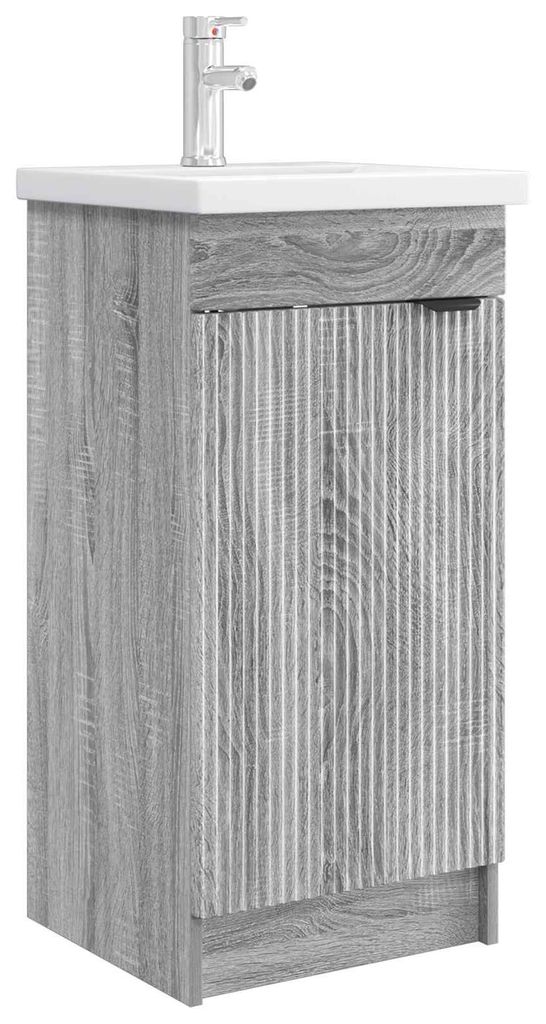 vidaXL Badezimmerschrank mit Waschbecken Grau Sonoma 42 x 40 x 84,5 cm