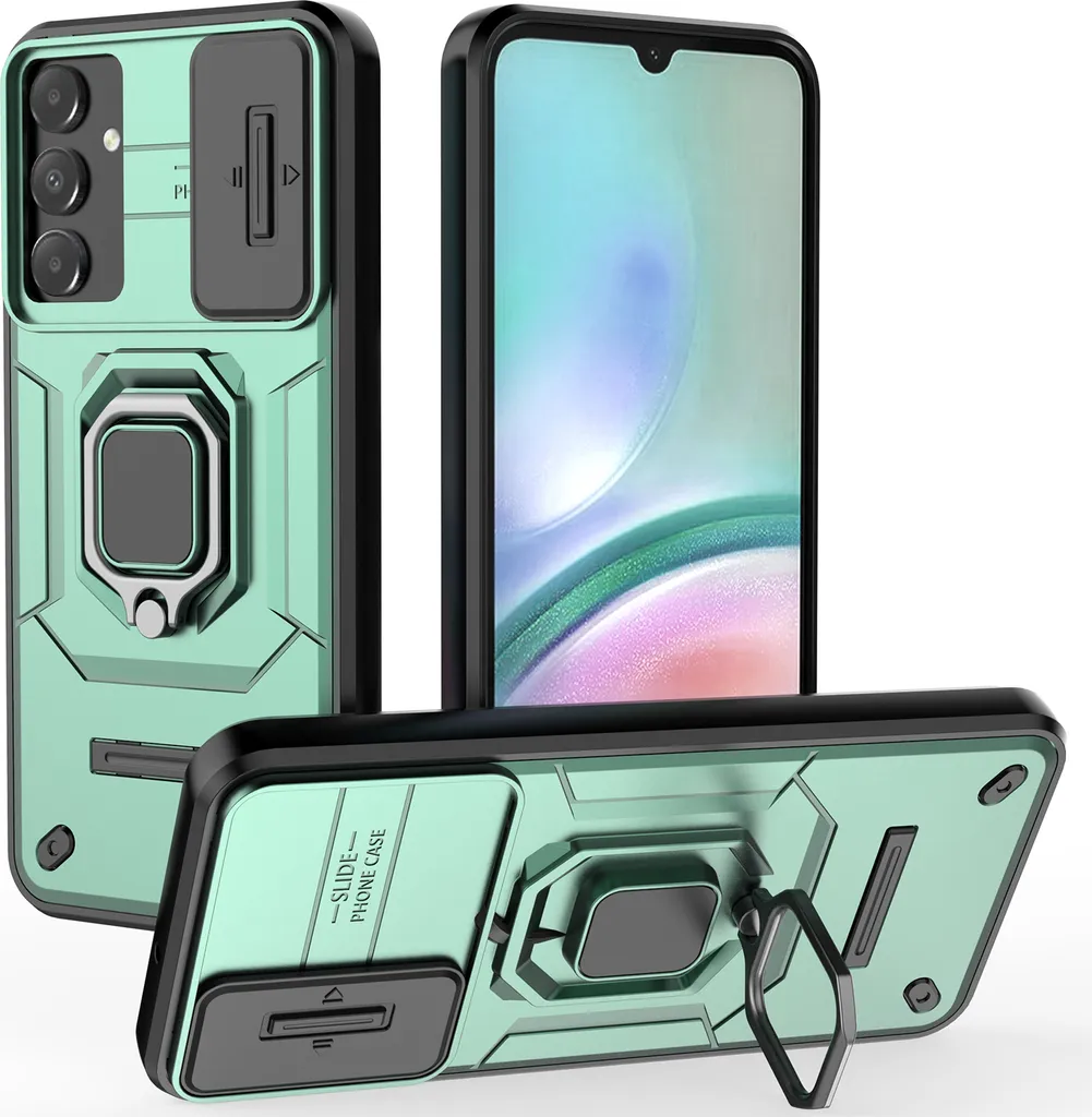Custodia Samsung A15 Verde Stand - Cover Fashion Rugged con Anello