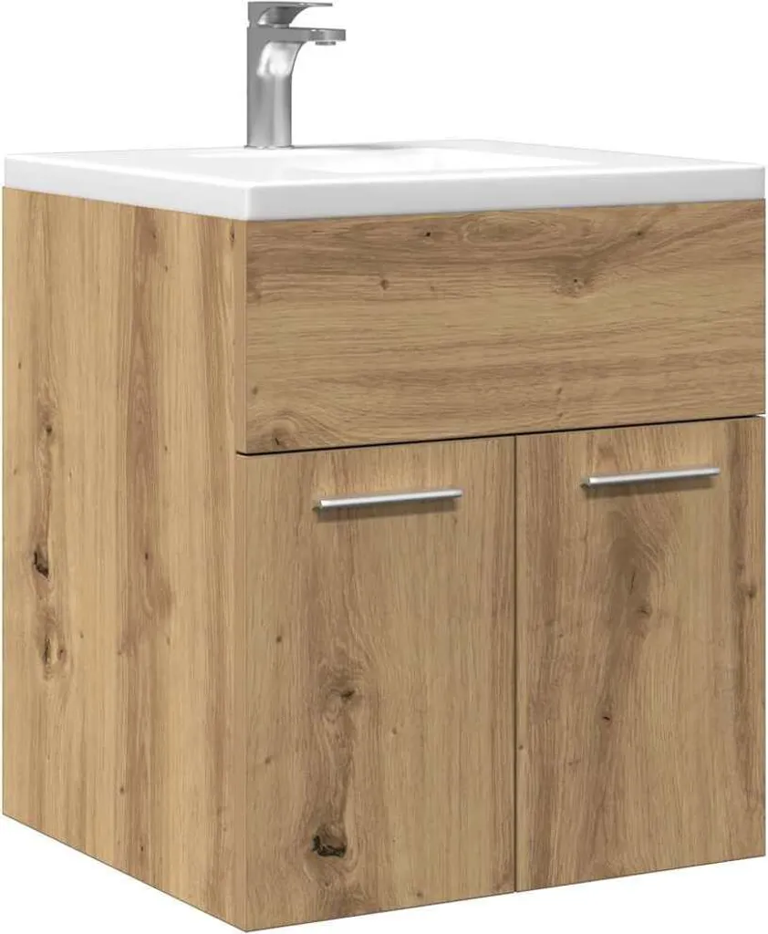Vicco mobile sottolavabo per bagno Beatrice, Rovere/Antracite, 80 x 64