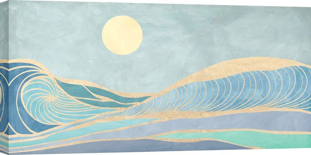 Tableau sur toile Moonlight de Sayaka Miko, style nordique, 120x60 cm
