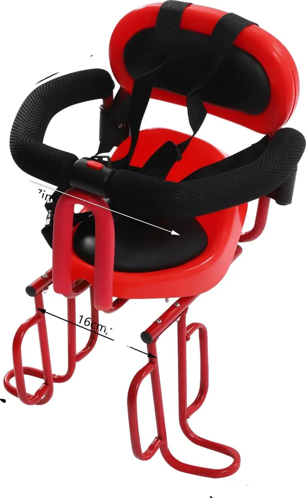 Seggiolino Posteriore Bici Rosso con Imbottitura - Portata 22kg EN14344