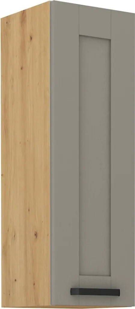 Armadietto superiore alto LAILI - larghezza 30 cm, grigio chiaro / rovere artisan