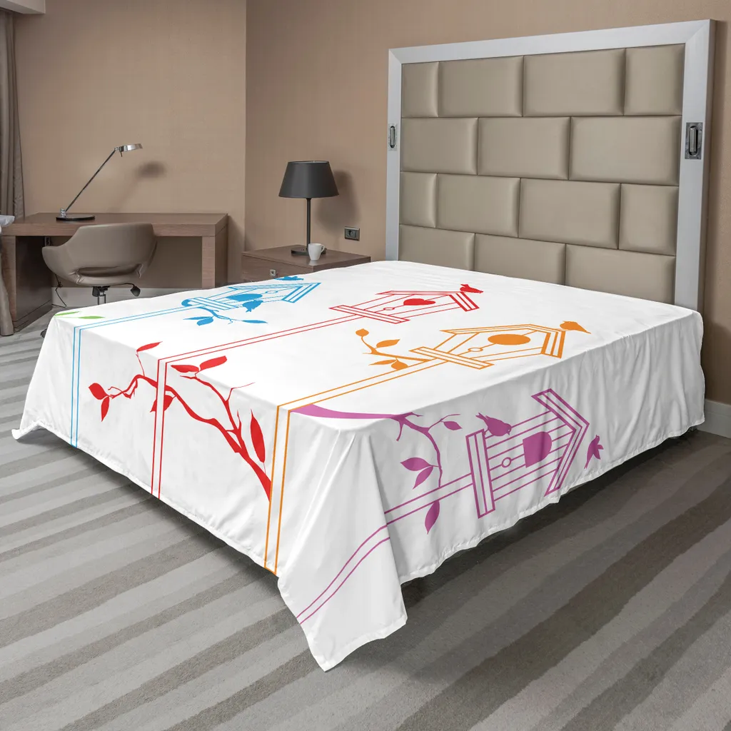 Drap de lit décoratif vie animale pour chambre cosy, 244 x 205 cm doux